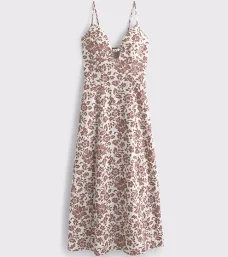 Abercrombie & Fitch Beaded Flowy Midi Dress