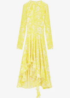 McQueen Floral Asymmetric Dress