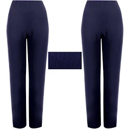 Ribbed Stretch Pull‑On Trousers