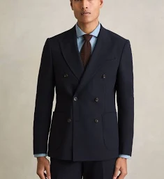 Reiss Belmont Slim‑Fit Double‑Breasted Blazer